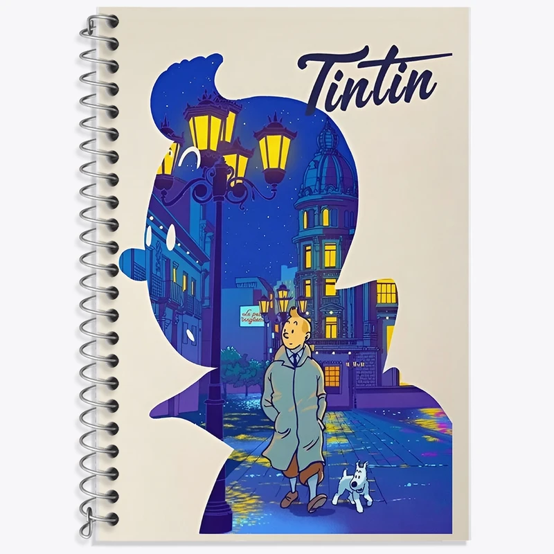 دفتر زبان 50 برگ خندالو مدل سه خط طرح تن تن (Tintin) کد F10337
