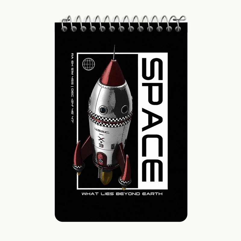 دفتر یادداشت 50 برگ خندالو طرح فضایی کد F11059