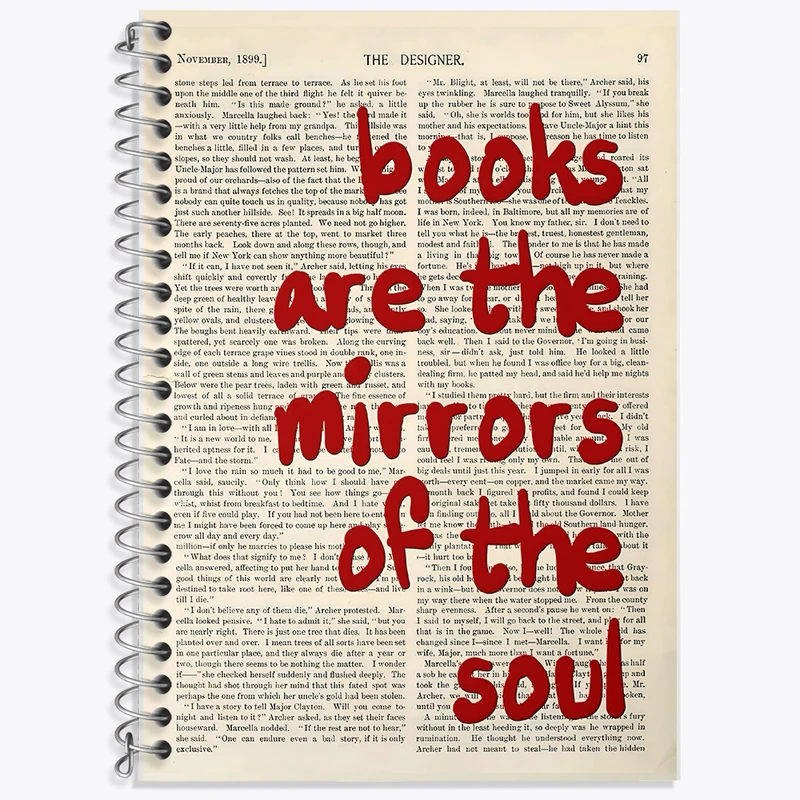 دفتر نت موسیقی 50 برگ خندالو طرح Books Are The Mirrors Of The Soul کد F10355