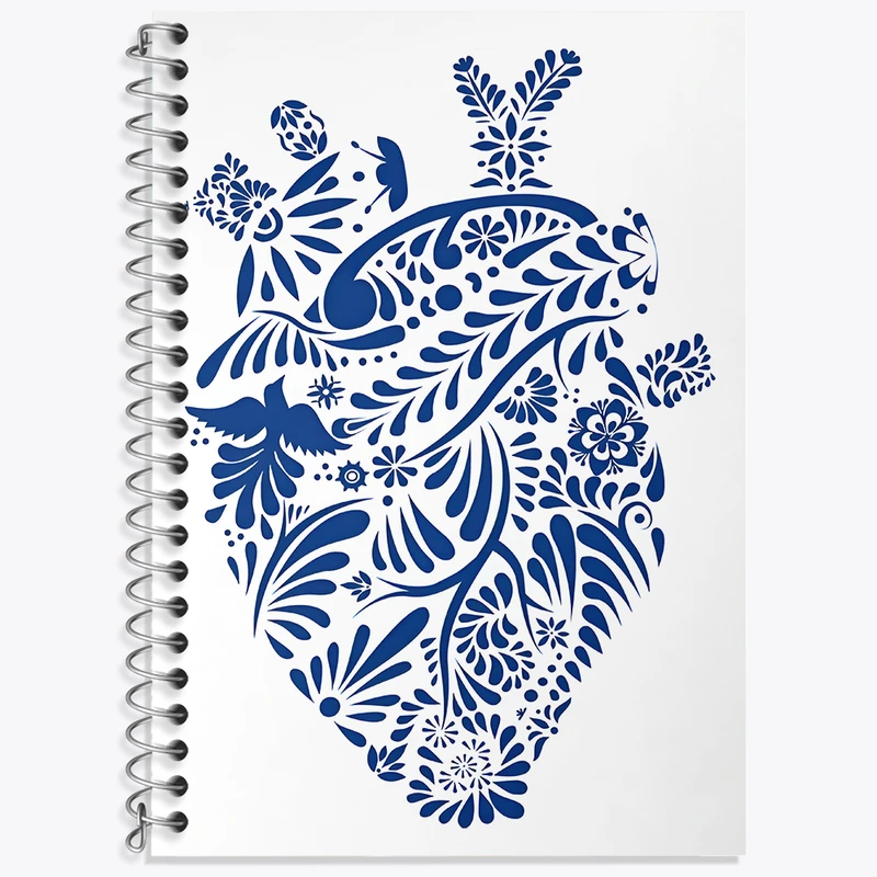 دفتر زبان 50 برگ خندالو مدل دو خط طرح قلب مینیمال کد F4988