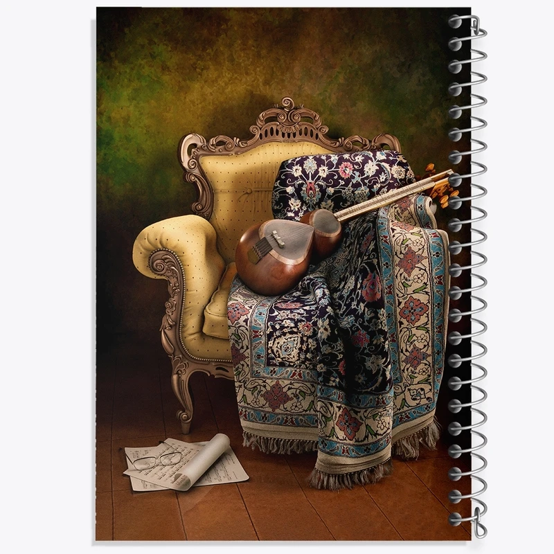 دفتر طراحی 50 برگ خندالو طرح سه تار کد F692