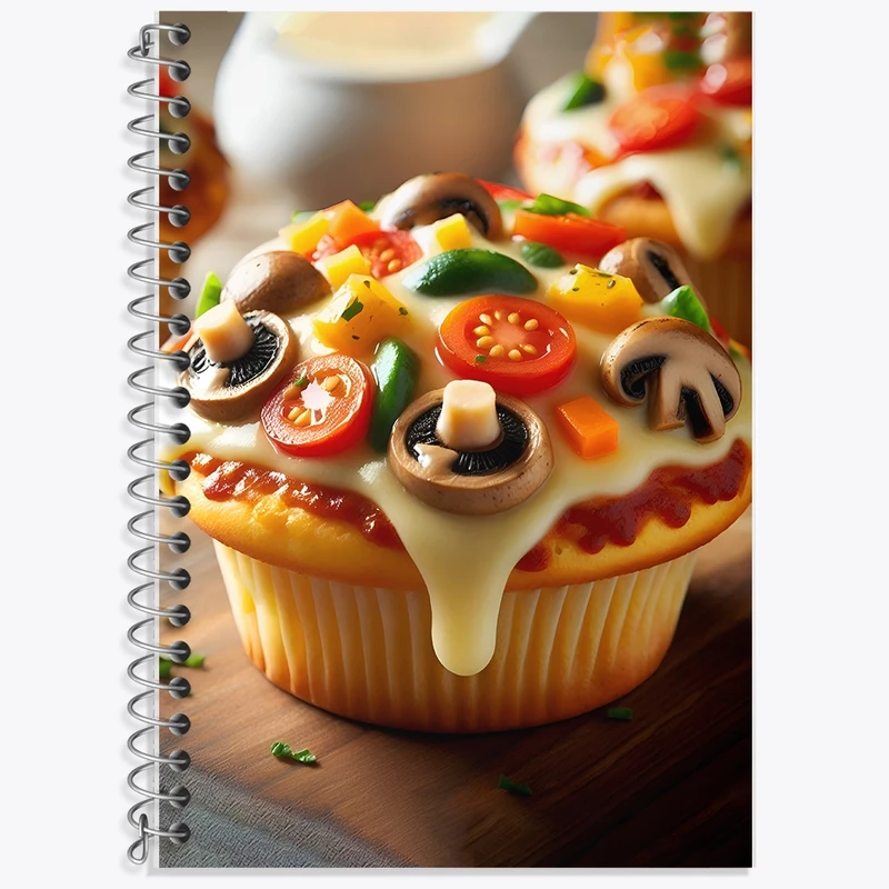 دفتر زبان 50 برگ خندالو مدل سه خط طرح پیتزا کد F10596