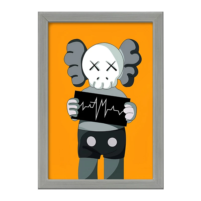 تابلو خندالو طرح عروسک کاز (kaws) کد F3997