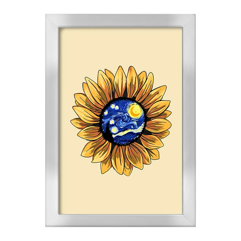 تابلو خندالو طرح گل آفتابگردان ونسان ونگوگ کد F12857