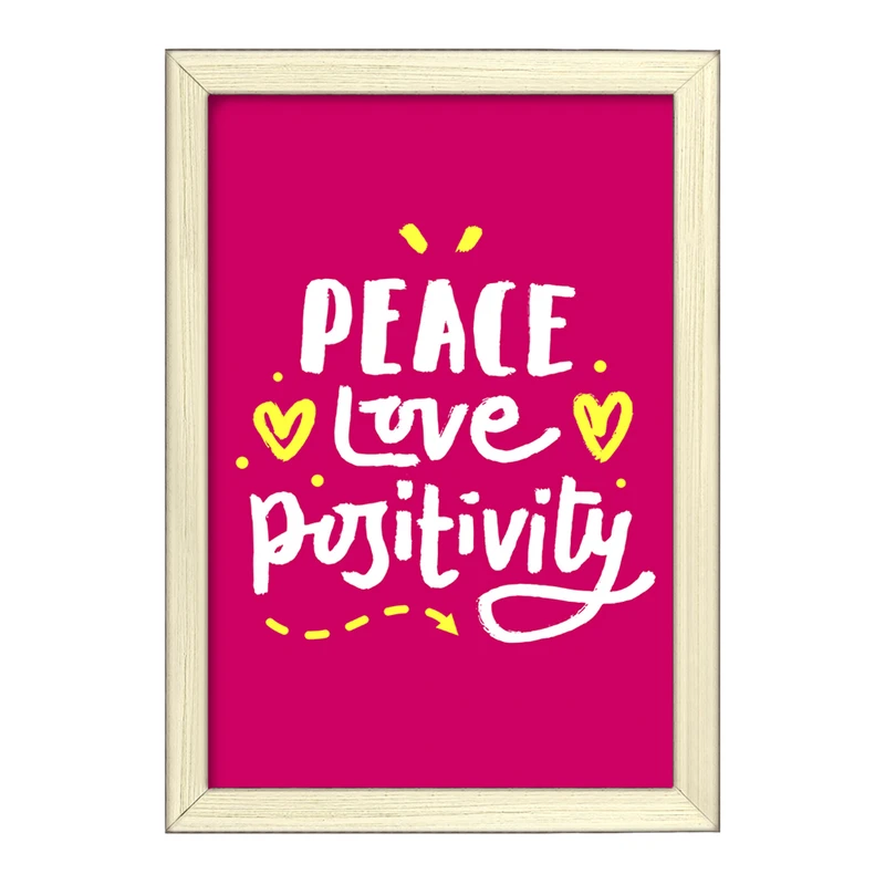 تابلو خندالو طرح Peace Love Positivity کد F1501