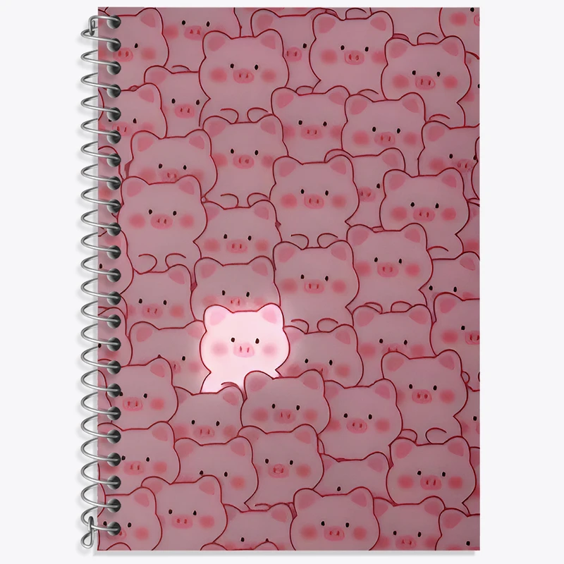 دفتر زبان 50 برگ خندالو مدل دو خط طرح پترن خوک کد N6726