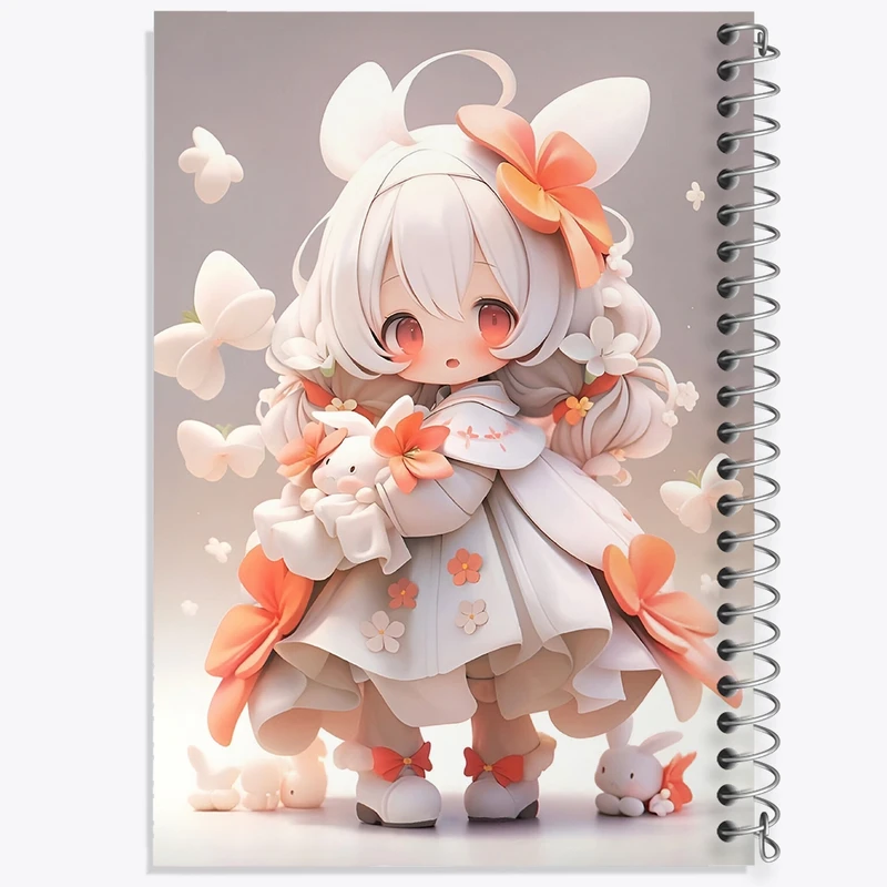 دفتر طراحی 50 برگ خندالو طرح دخترانه کیوت کد N4418