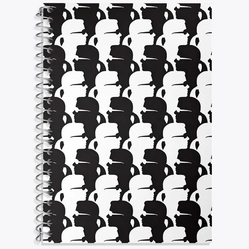 دفتر زبان دوخط 50 برگ خندالو طرح کارل لاگرفلد کد F4098