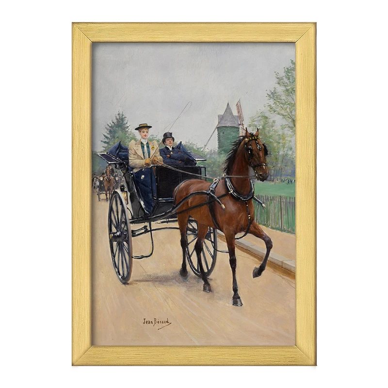 تابلو خندالو طرح نقاشی کالسکه اثر ژان برو کد F12347