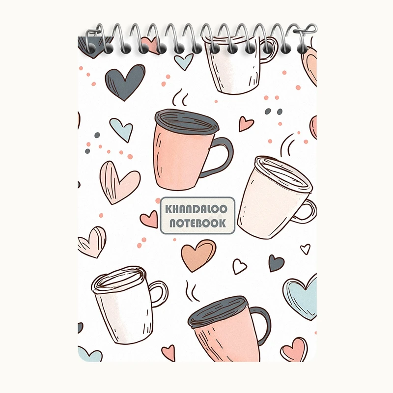 دفتر یادداشت 50 برگ خندالو طرح پترن قهوه کد N7322