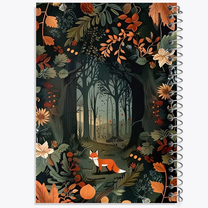 دفتر طراحی 50 برگ خندالو طرح جنگل و روباه کد N3230