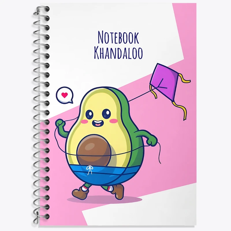 دفتر زبان 50 برگ خندالو مدل سه خط طرح آووکادو بامزه کد N7161