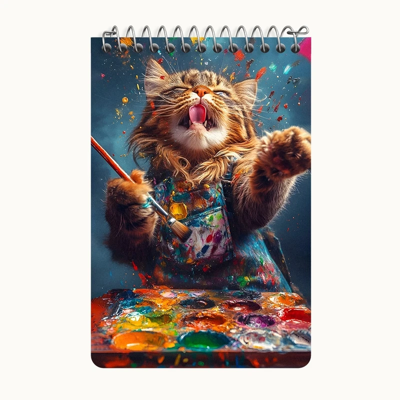 دفتر یادداشت 50 برگ خندالو طرح گربه نقاش کد F10554