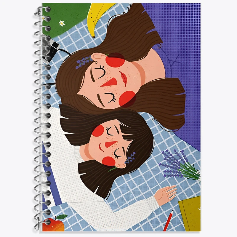 دفتر زبان دوخط 50 برگ خندالو طرح مادر دختری کد F12636