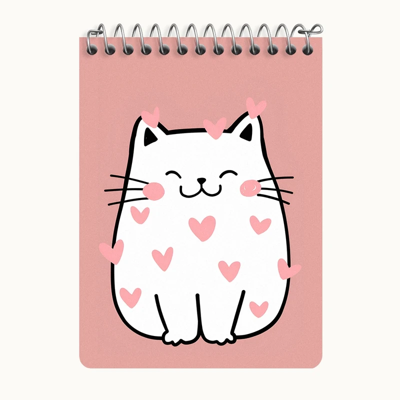 دفتر یادداشت 50 برگ خندالو طرح گربه کیوت کد N4116