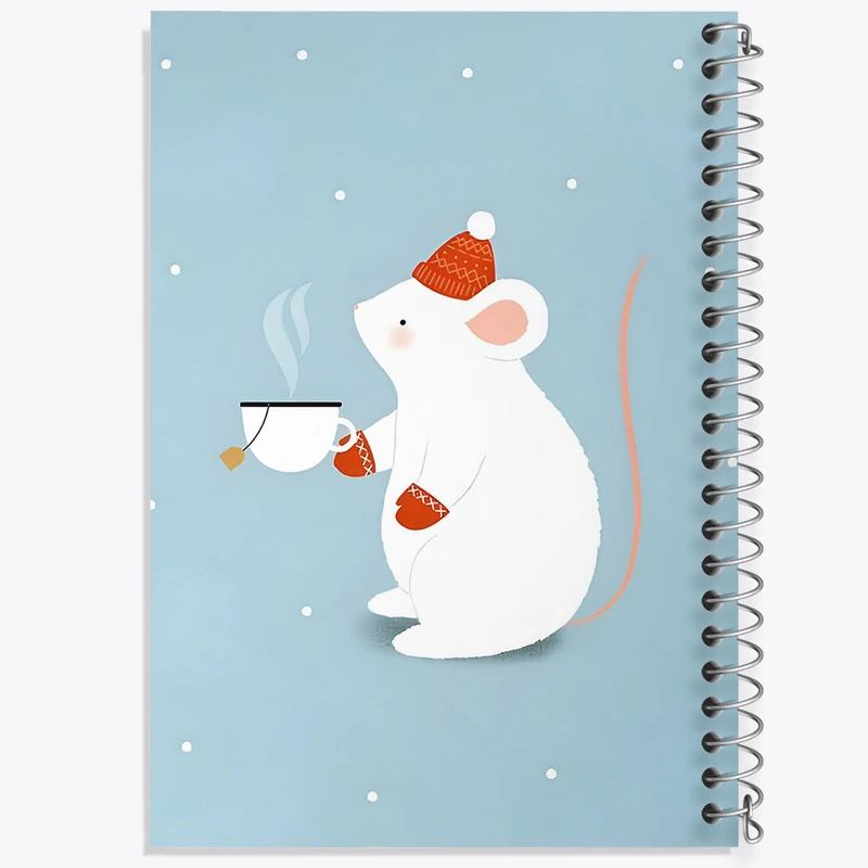 دفتر مشق 50 برگ خندالو طرح موش و زمستان کد F8760