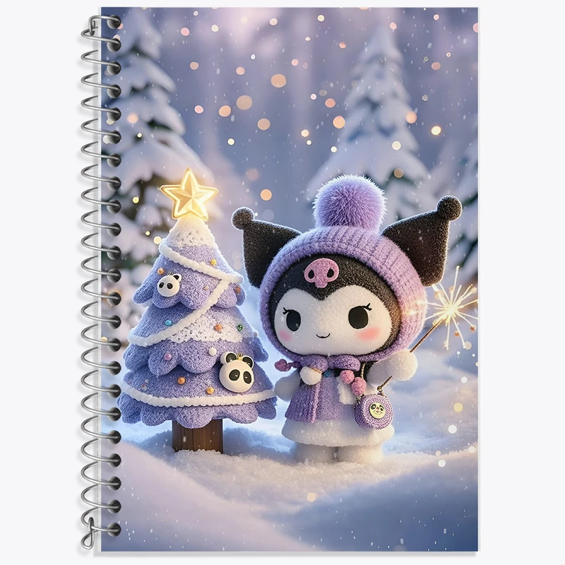 دفتر زبان 50 برگ خندالو مدل دو خط طرح کرومی (Kuromi) کد F10292