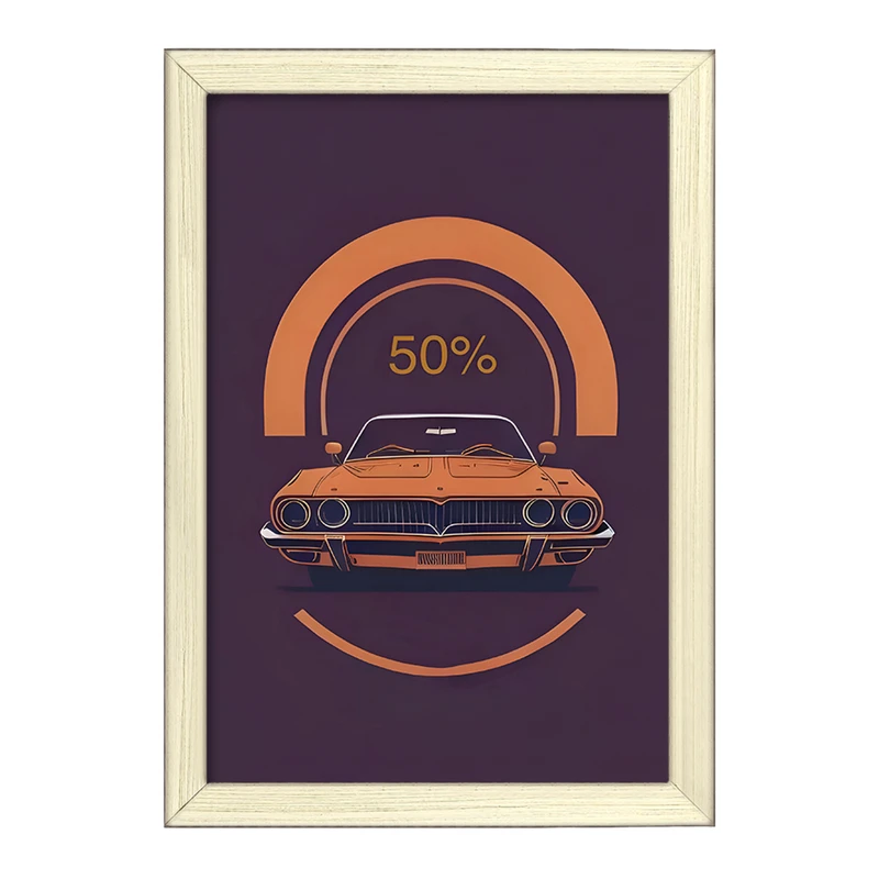 تابلو خندالو طرح ماشین کلاسیک کد F10438