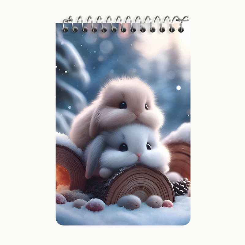 دفتر یادداشت 50 برگ خندالو طرح خرگوش های بامزه کد F7578