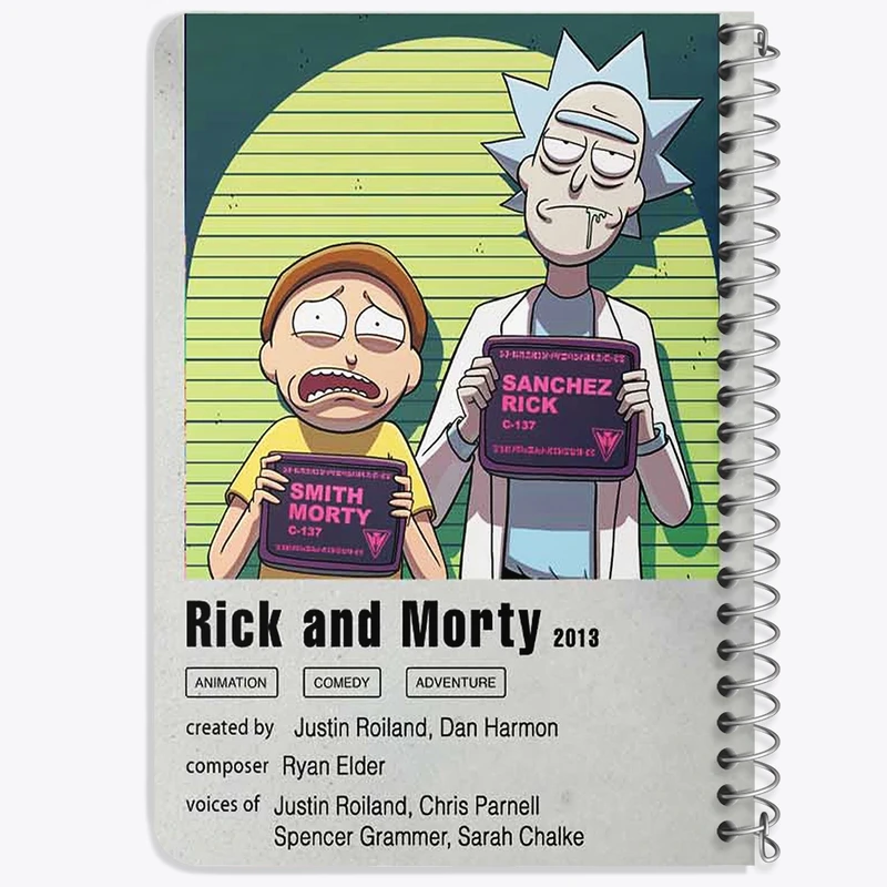 دفتر یادداشت 50 برگ خندالو طرح ریک و مورتی (Rick and Morty) کد F11461