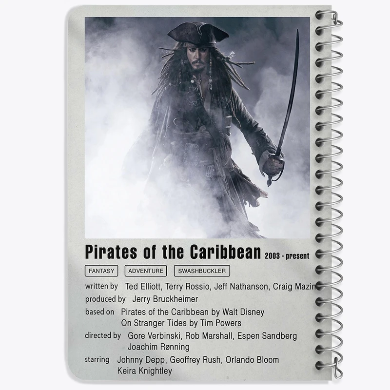 دفتر یادداشت 50 برگ خندالو طرح دزدان دریایی کارائیب (Pirates of the Caribbean) کد F11911