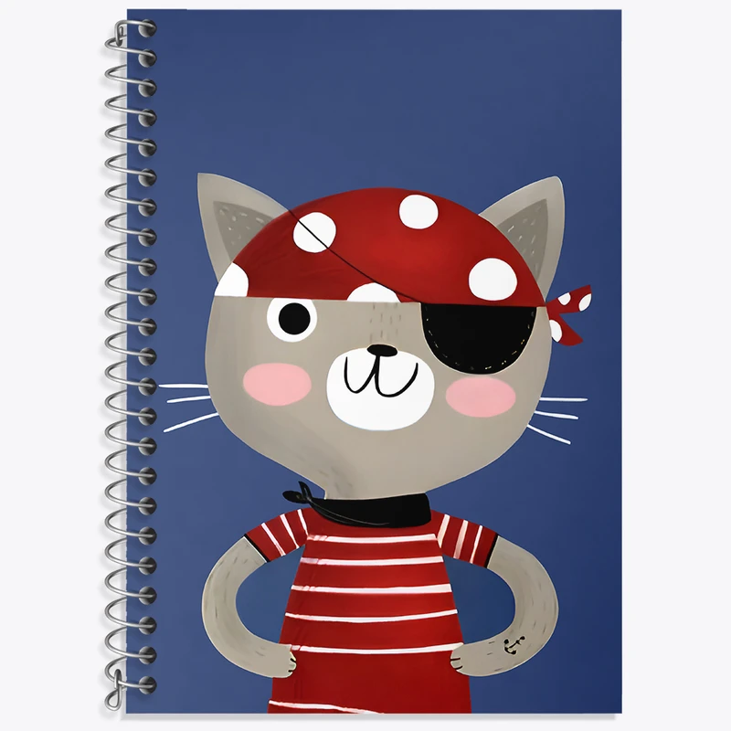 دفتر زبان 50 برگ خندالو طرح گربه دزد دریایی کد N6656