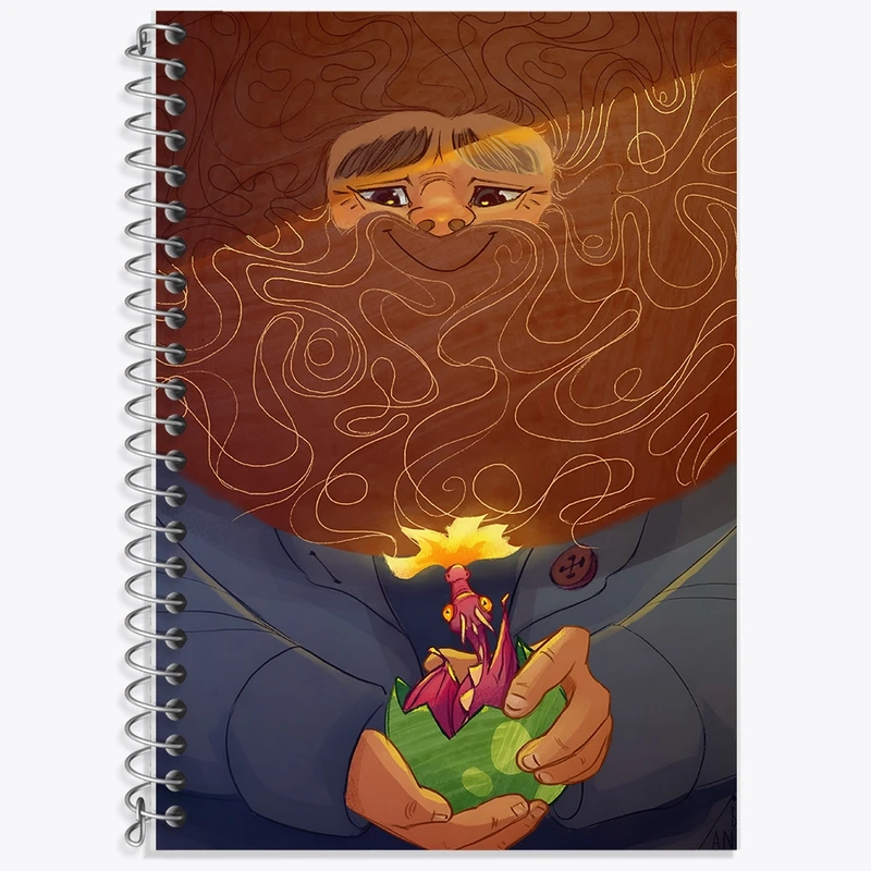 دفتر زبان 50 برگ خندالو مدل سه خط طرح هاگرید هری پاتر (Harry Potter) کد F8824