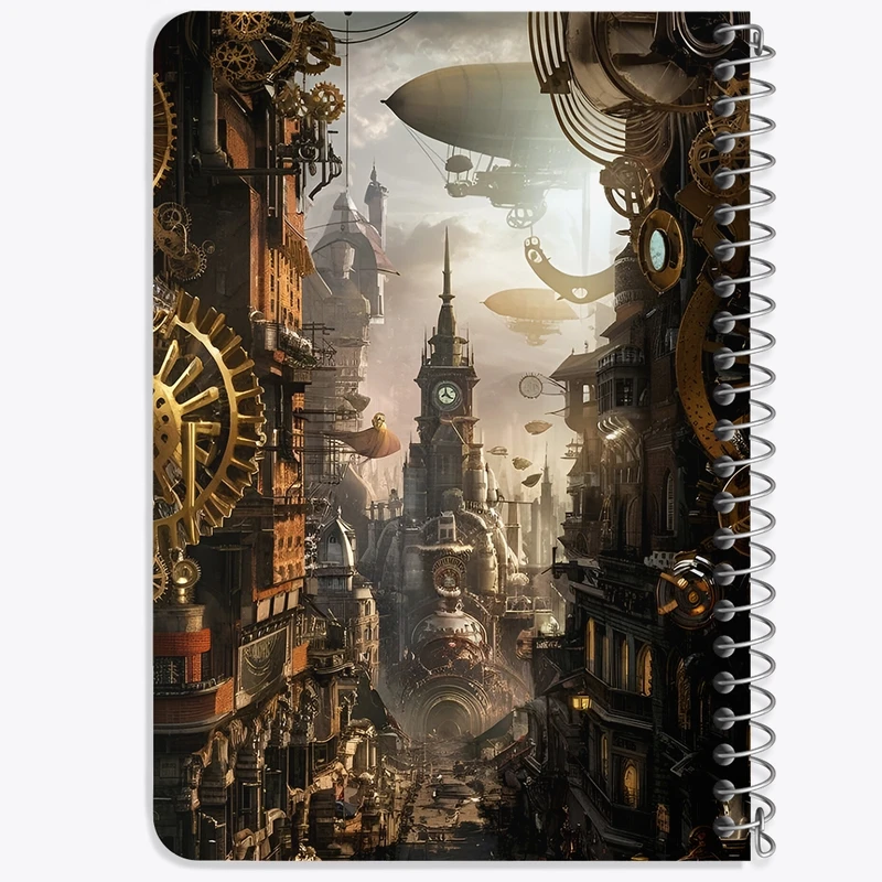 دفتر یادداشت 50 برگ خندالو طرح شهر ساعت ها کد F5915