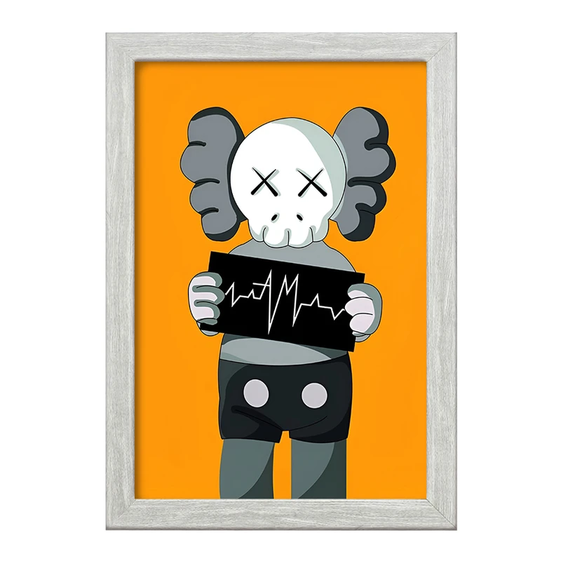 تابلو خندالو طرح عروسک کاز (kaws) کد F3997