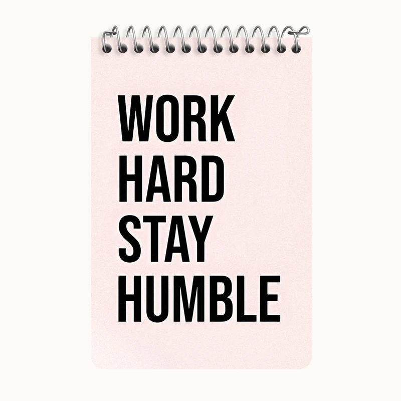 دفتر یادداشت 50 برگ خندالو طرح Work Hard Stay Humble کد F12564