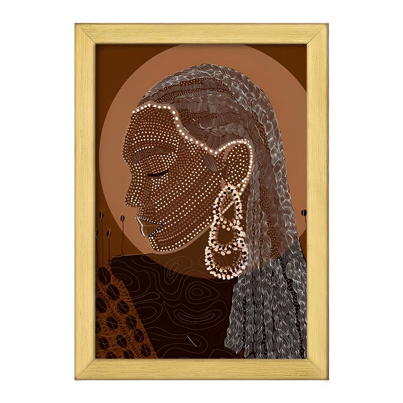 تابلو خندالو طرح زن آفریقایی کد F4797