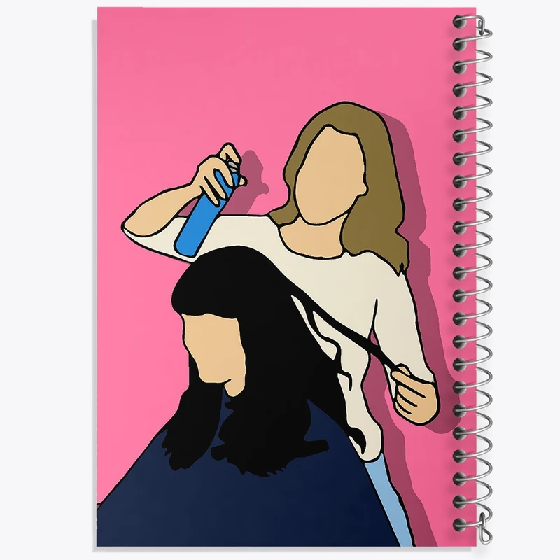 دفتر طراحی 50 برگ خندالو طرح دختر آرایشگر کد N1680