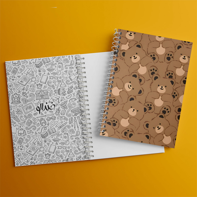 دفتر مشق 100 برگ خندالو طرح پترن خرسی کد N7082