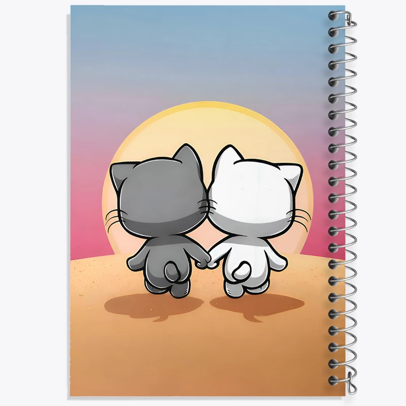 دفتر مشق 50 برگ خندالو طرح دوستی گربه ای کد N6742