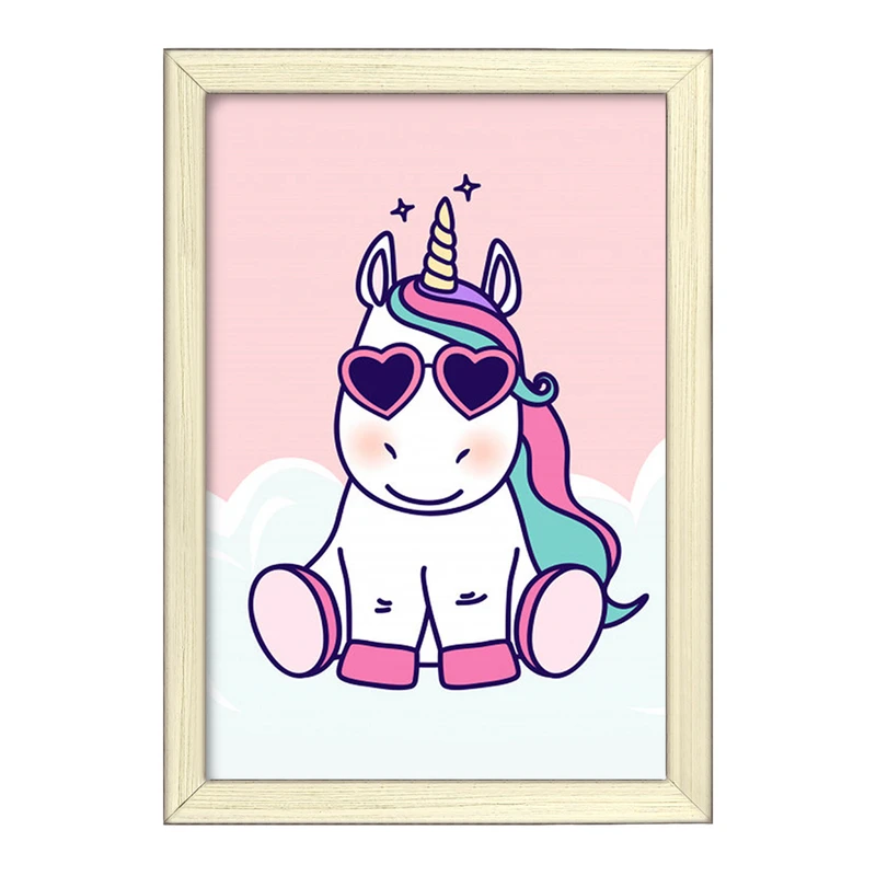 تابلو خندالو طرح اسب تک شاخ یونیکورن  کد 1106