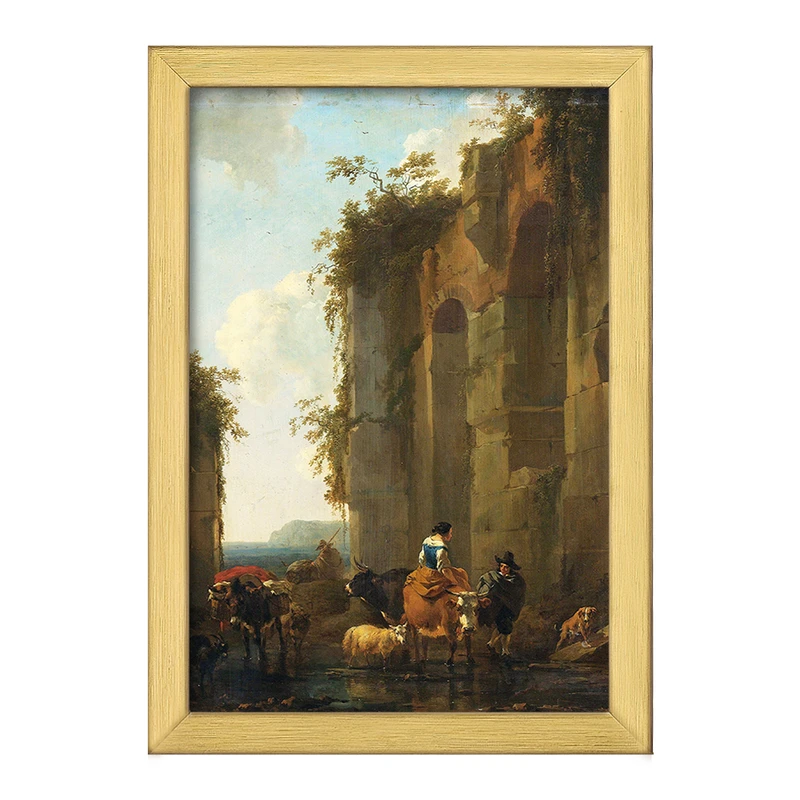 تابلو خندالو طرح نقاشی ویرانه ها در ایتالیا اثر نیکلاس پیترز برچم کد F12324