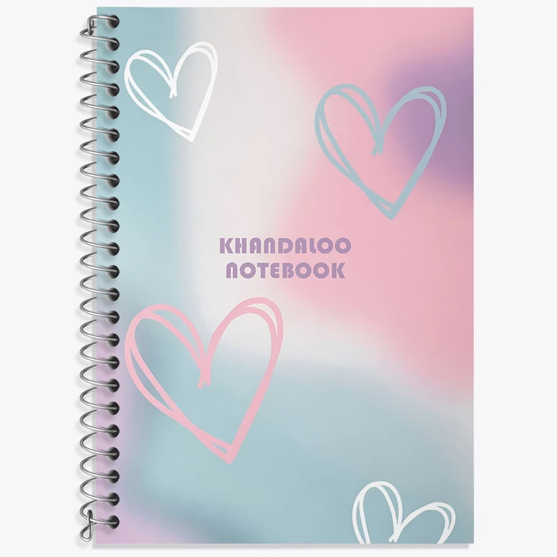 دفتر زبان 50 برگ خندالو مدل دو خط طرح قلب کد N6406