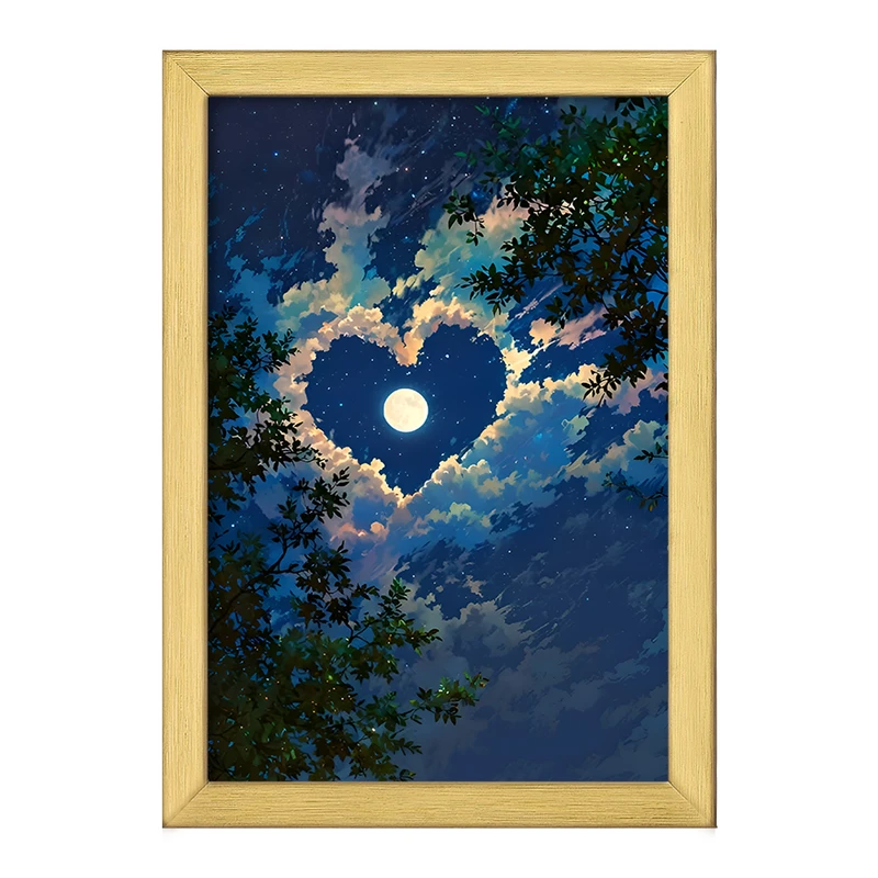 تابلو خندالو طرح آسمان و ماه کد F11604