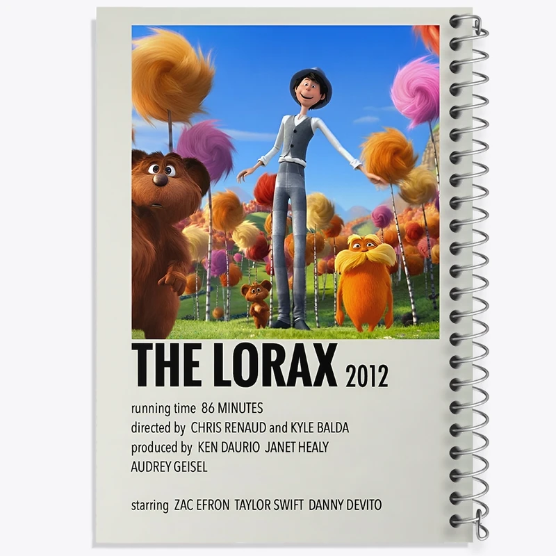دفتر ژورنال نویسی 50 برگ خندالو مدل نقطه ای طرح لوراکس (The Lorax) کد F13260