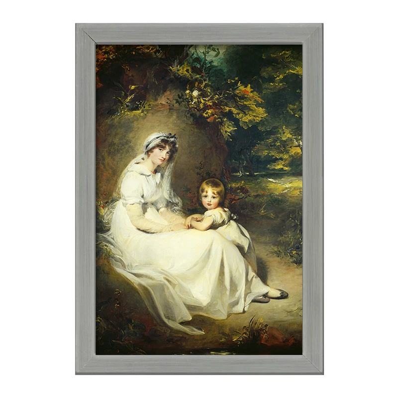 تابلو خندالو طرح نقاشی لیدی مری و پسر ارشدش اثر سر توماس لارنس کد F12359