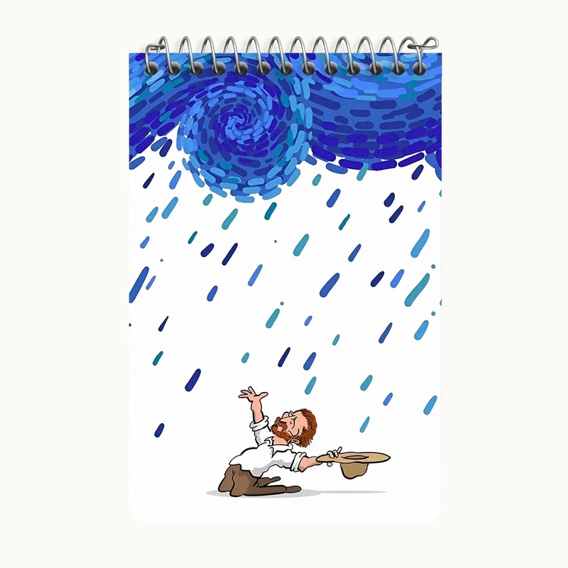 دفتر یادداشت 50 برگ خندالو طرح ونسان ونگوگ کد F8774