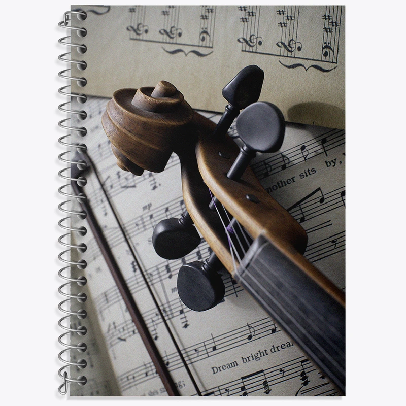 دفتر زبان 50 برگ خندالو مدل دو خط طرح ویولن (Violin) کد N8065