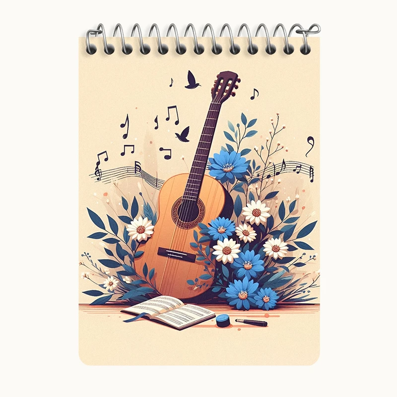 دفتر یادداشت 50 برگ خندالو طرح گیتار (Guitar) کد N8093
