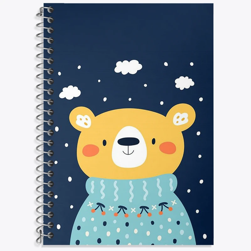 دفتر زبان دوخط 50 برگ خندالو طرح خرس بامزه کد F3199