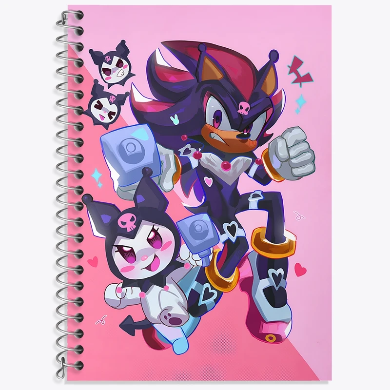 دفتر زبان 50 برگ خندالو مدل سه خط طرح سونیک و کرومی کد N7822