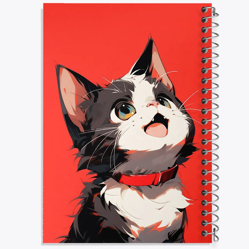 دفتر مشق 50 برگ خندالو طرح گربه کیوت کد F3122