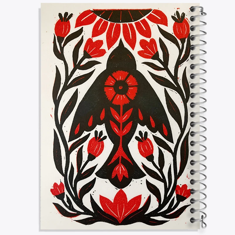 دفتر مشق 50 برگ خندالو طرح پرنده و گل کد N6877