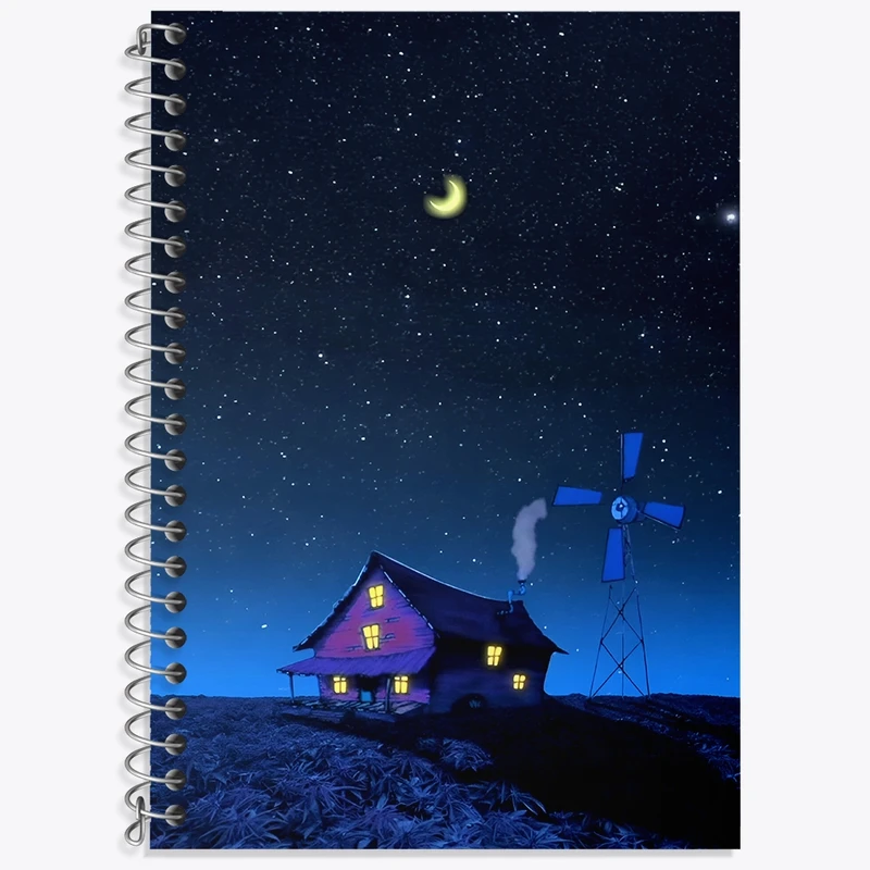 دفتر لغت 50 برگ خندالو طرح مزرعه و شب کد N6432