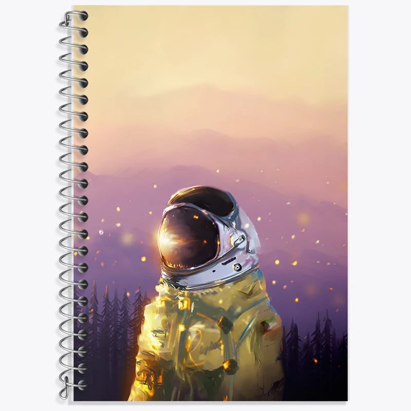 دفتر زبان 50 برگ خندالو مدل سه خط طرح فضانورد کد F12522