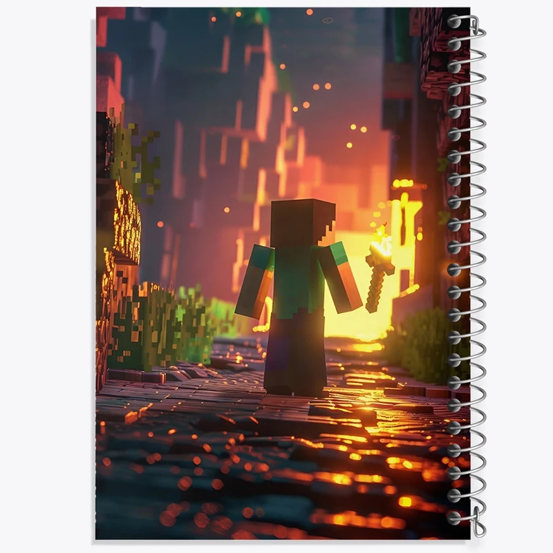 دفتر شطرنجی 50 برگ خندالو طرح ماینکرافت (Minecraft) کد F3550